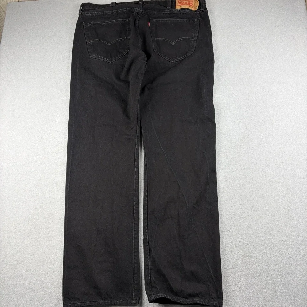 Levi's 501 Jeans Men's 40x34 Fits 40x33 Black Straight Leg Denim